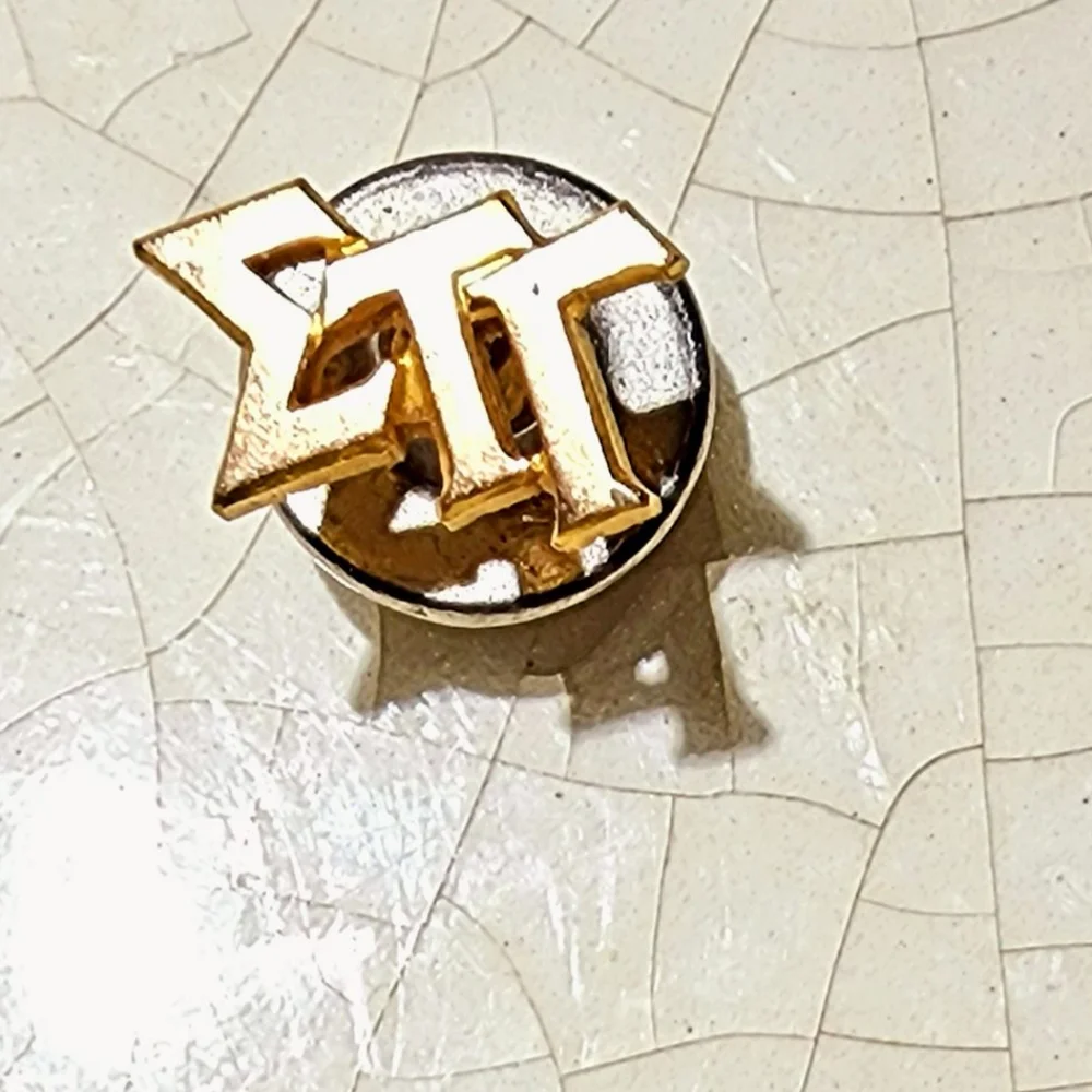 Vintage art Nouveau greek pin cover brooch sigma tau fraternity Gamma 1920s